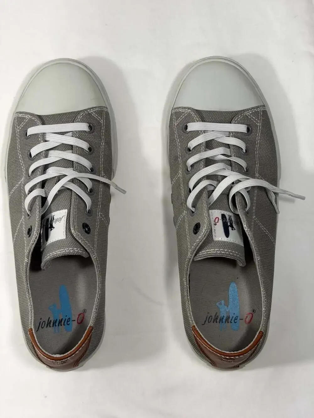johnnie-O Mens Sail Away Canvas Sneakers Grey